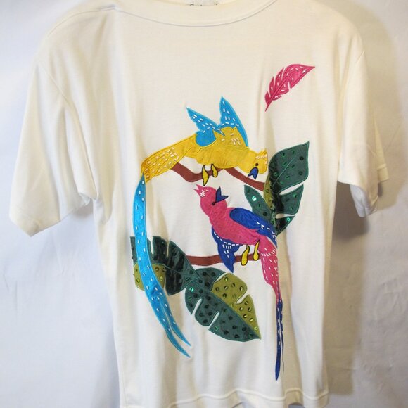 Eminent top with parrot applique  L - Picture 1 of 4